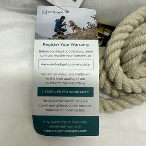 Embark Cream Rope Dog Leash